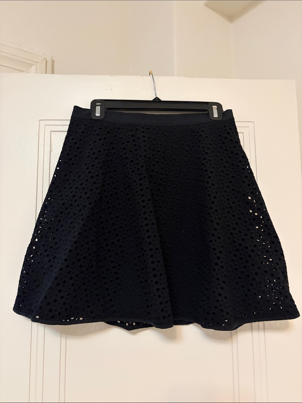Dkny Black Eyelet Skirt
